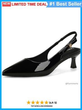 Slingback Kitten Heels Closed Toe Pumps Pointed Toe Dress Shoes